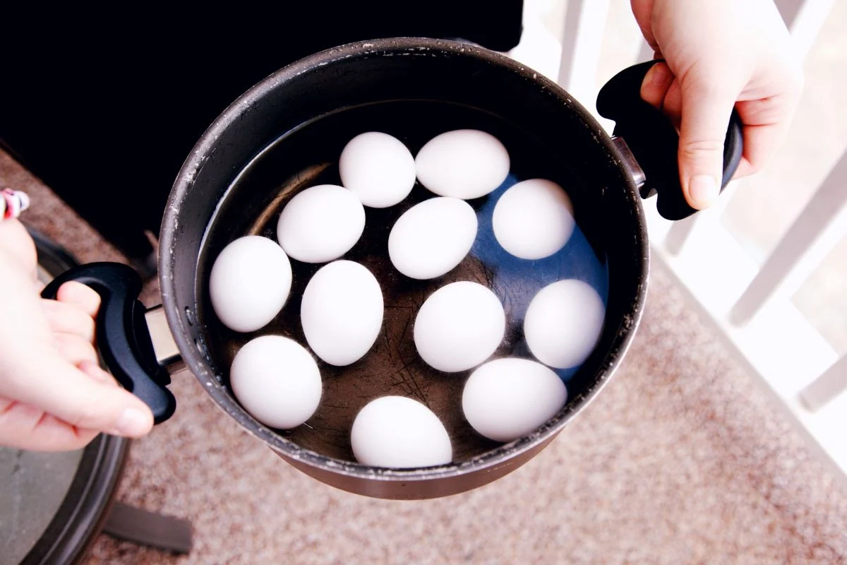 Kiaušinių virimas puode