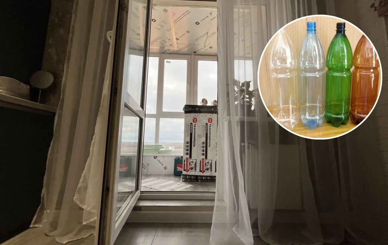 Balkono apšiltinimas buteliais