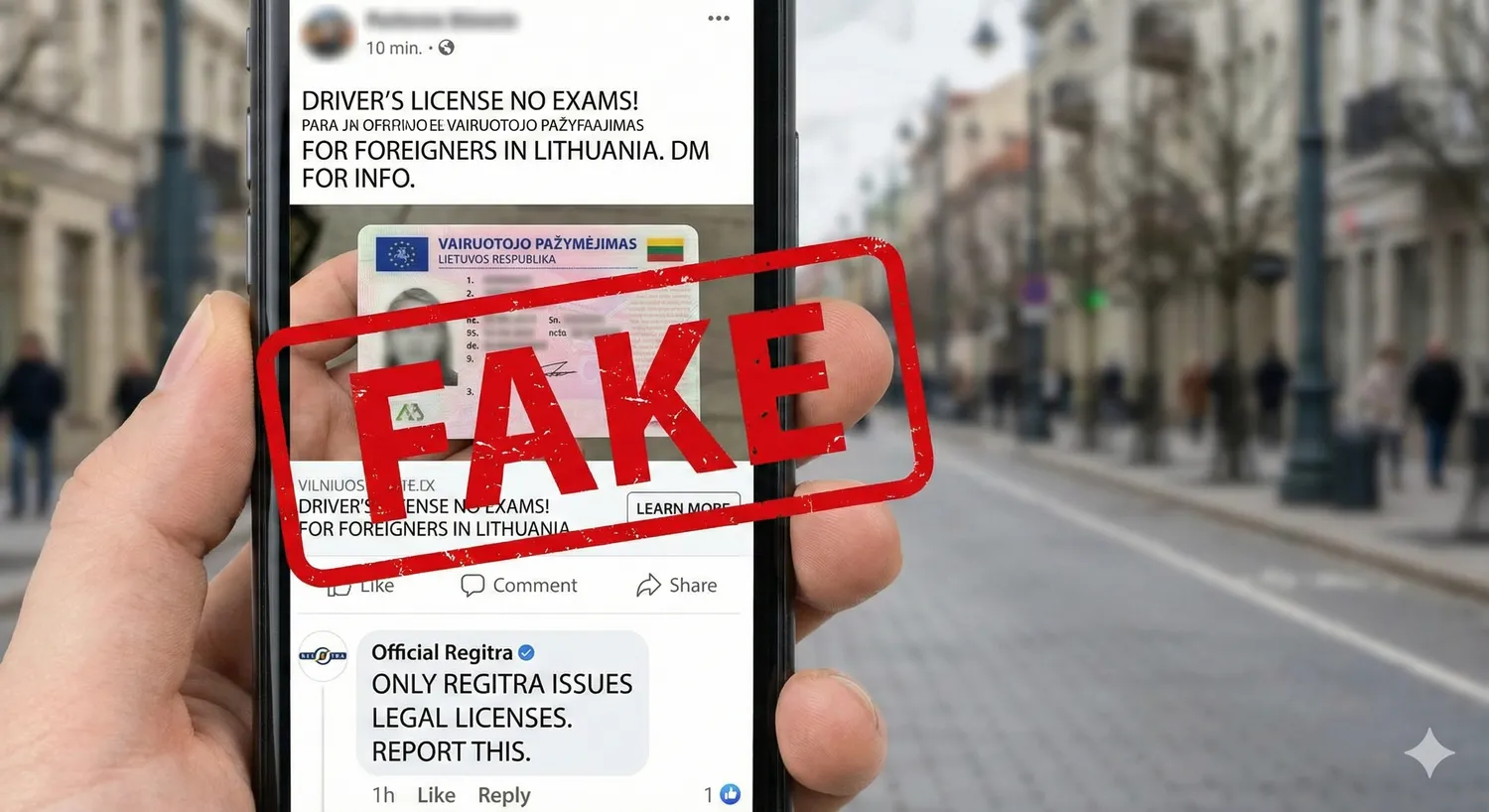 "Vairuotojo pažymėjimas be egzaminų ir nervų?" - taip nebūna / DI nuotr.