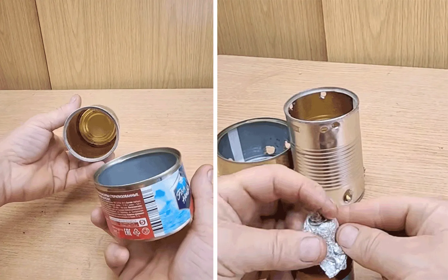 Kempingo krosnelė iš konservų skardinių