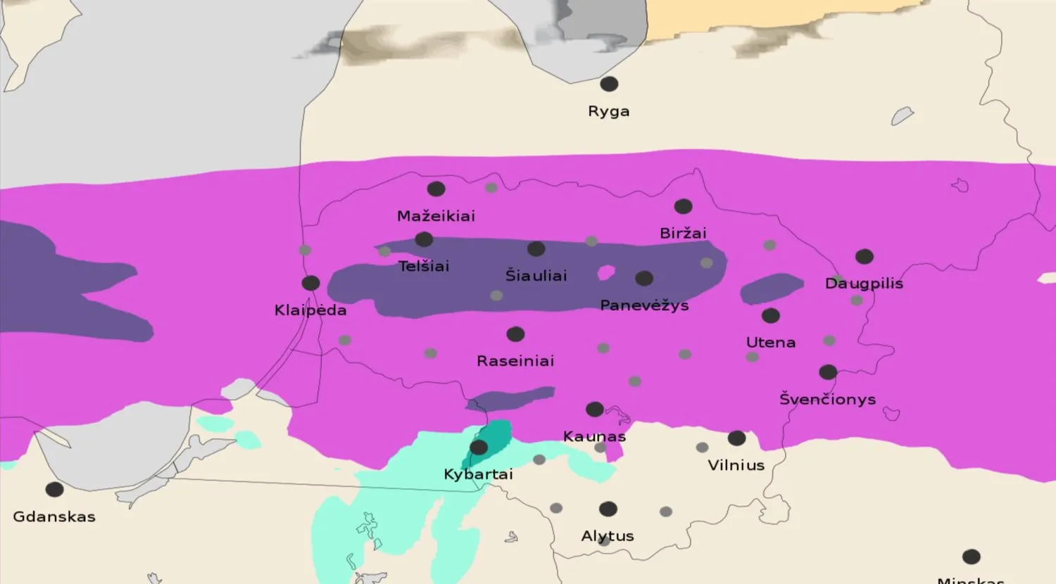 Laukiama stipraus snygio