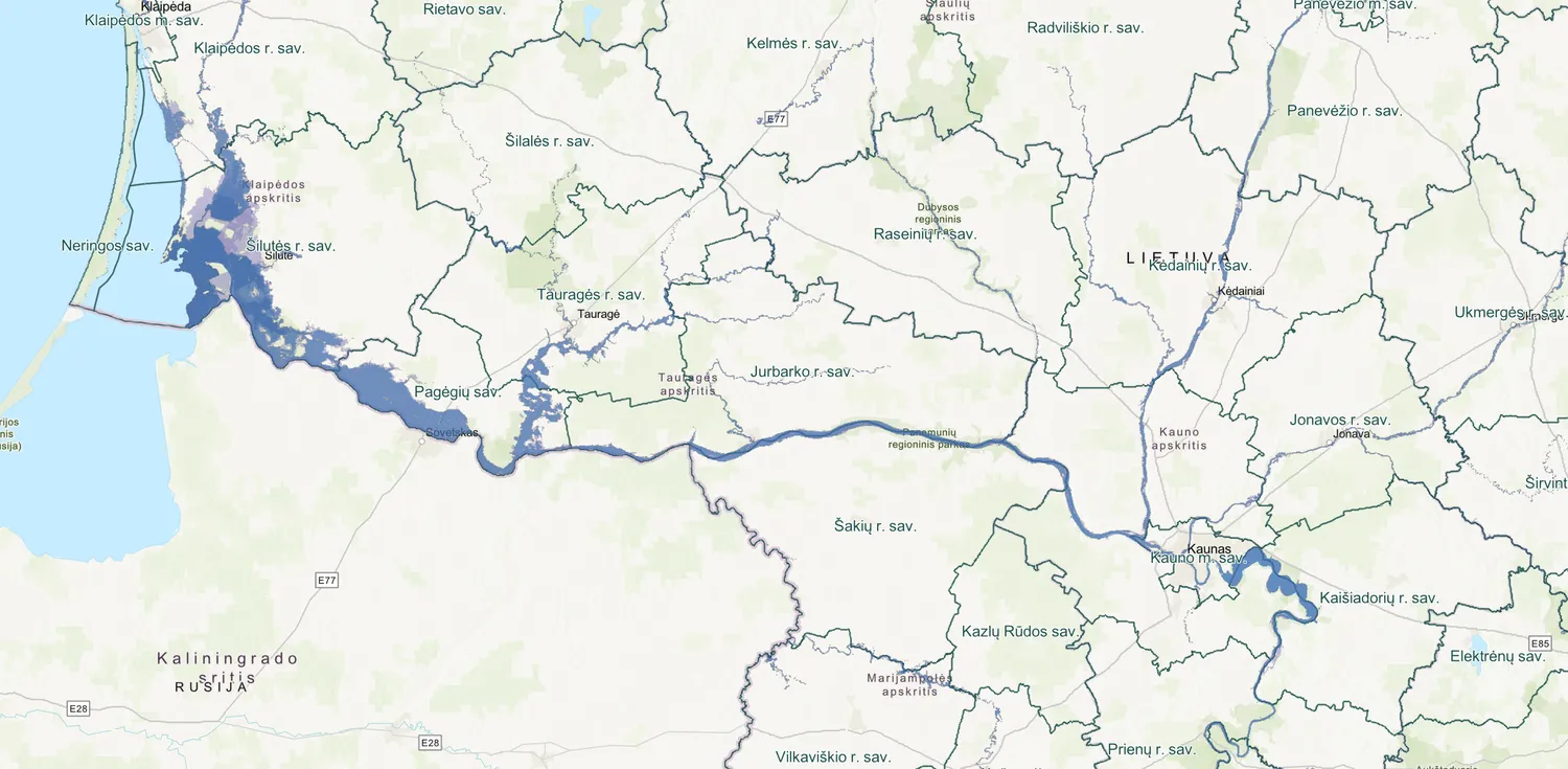 Potvynių žemėlapis