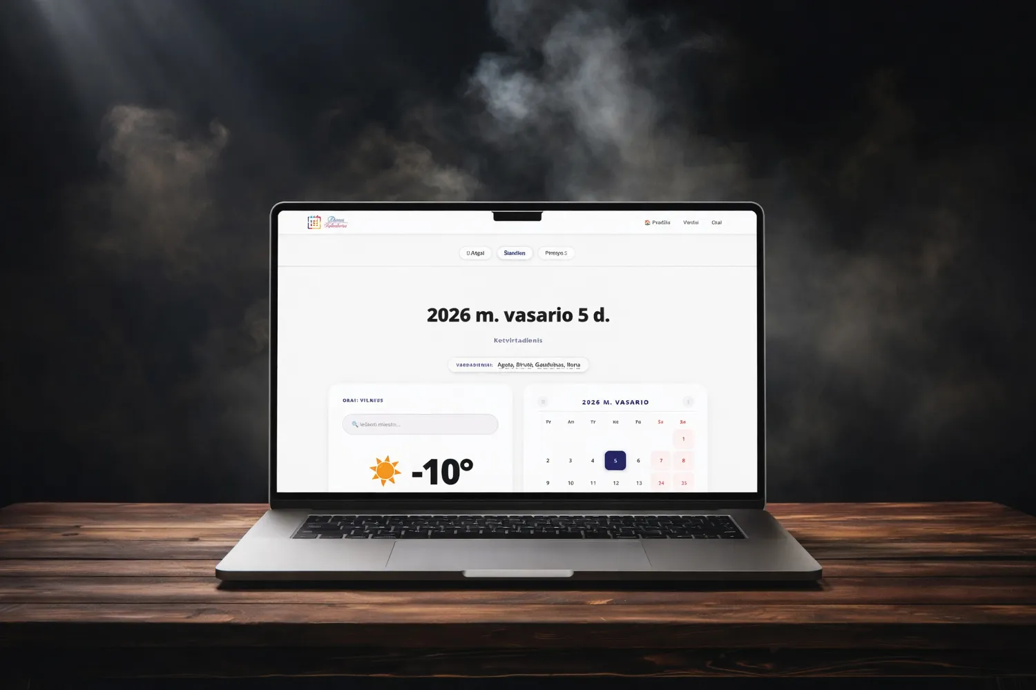 Dienos kalendorius / Ekrano kopija